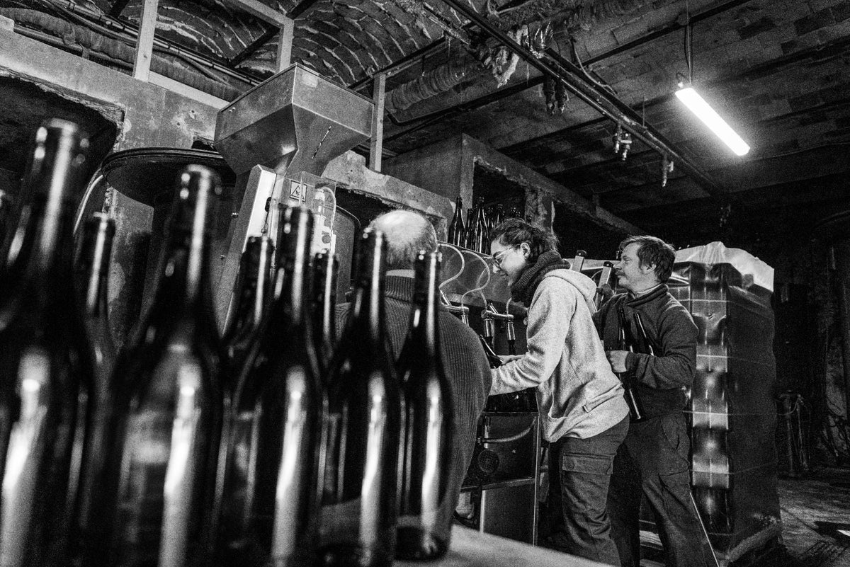 Les Obrieres bottling wines bottles