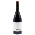 A bottle of Régnié Liev-elle-Sancerre red wine, featuring a dark glass bottle with a white label and a reddish-brown wax seal on the cork, set against a plain white background.