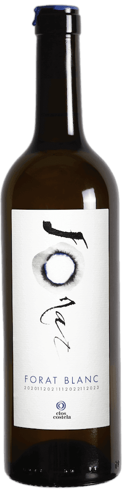 6 bottles of Clos Costella Forat Blanc wine, featuring a white label with abstract design and dark glass bottle.