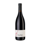 A bottle of Rieker Redsbank dry red wine with a white label featuring a pink stylized 'R' logo, set against a plain white background.