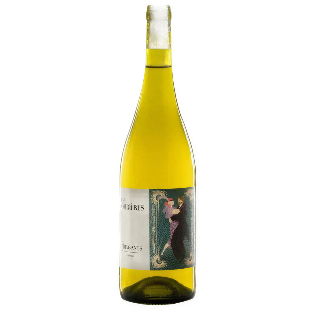 Fringants wine bottle with a label on a white background, Domaine Les Orbrieres