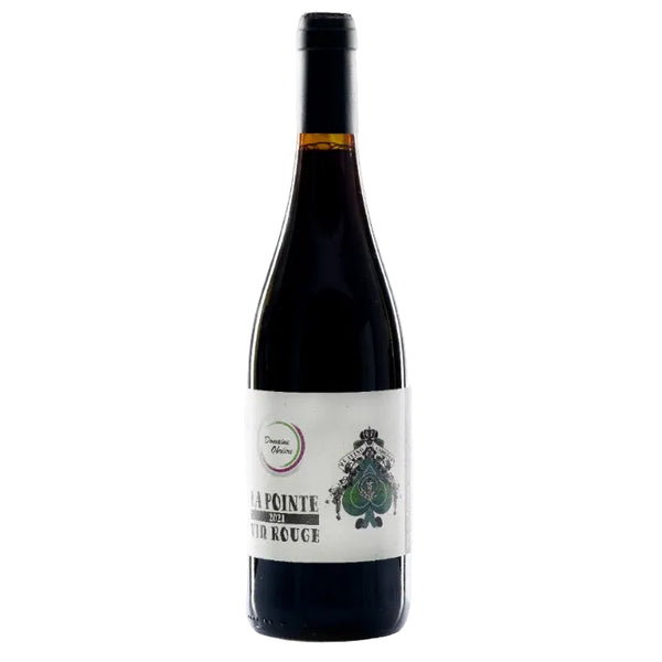 La pointe Rouge Red Wine bottle with a label on a white background, Domaine Les Orbrieres