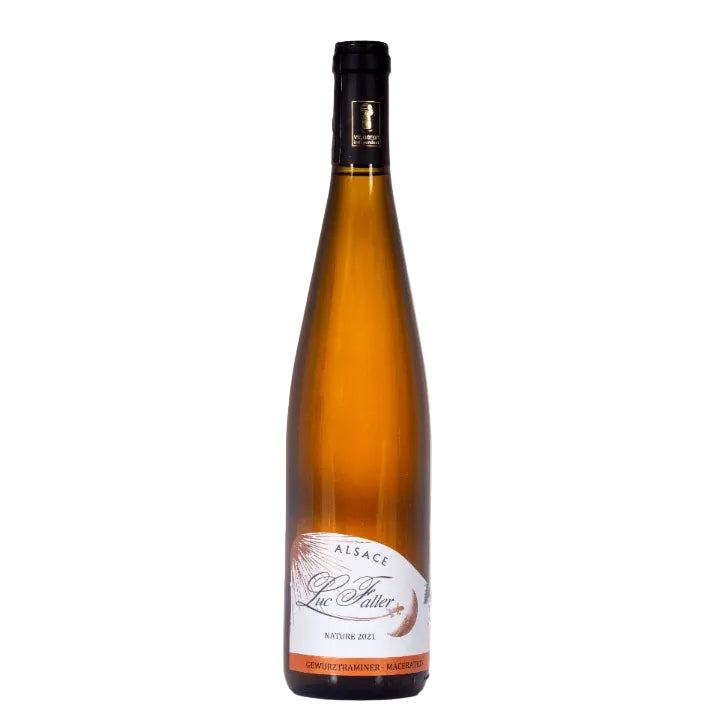 Bottle of Gewurztraminer Orange wine