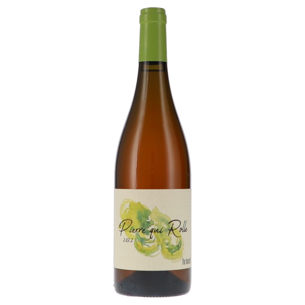 Pierre qui rolle Wine bottle with a label on a white background