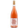 A bottle of Blouge wine with a pinkish-amber liquid, featuring a white label with red text that reads 'Pour un Pip? LOUGE' and a cork stopper, set against a plain white background.