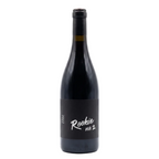 A dark glass wine bottle with a black label reading 'Rookie no. 2 2022' on a clean white background.