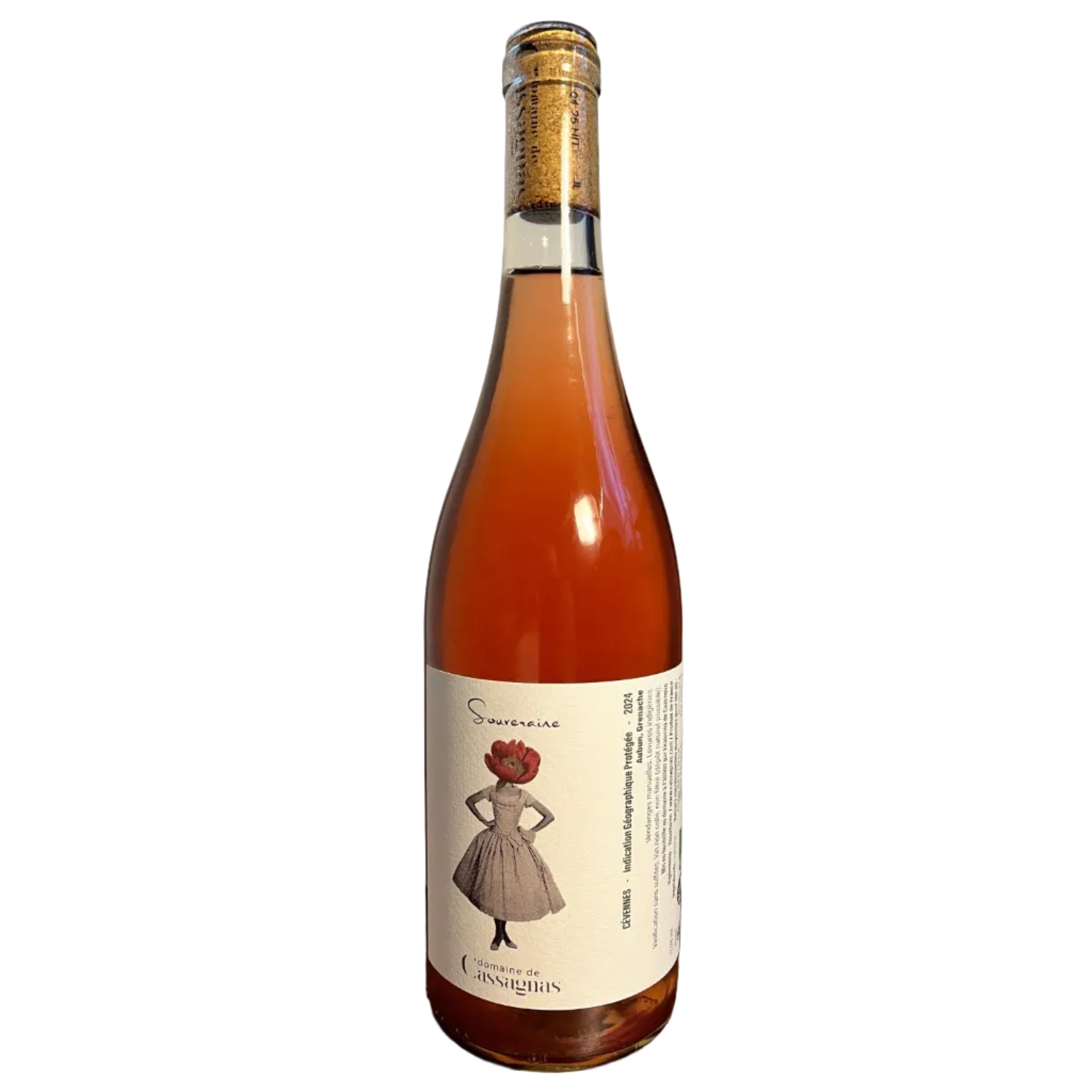 Bottle of rose wine Souveraine DOmaine de Cassagnas